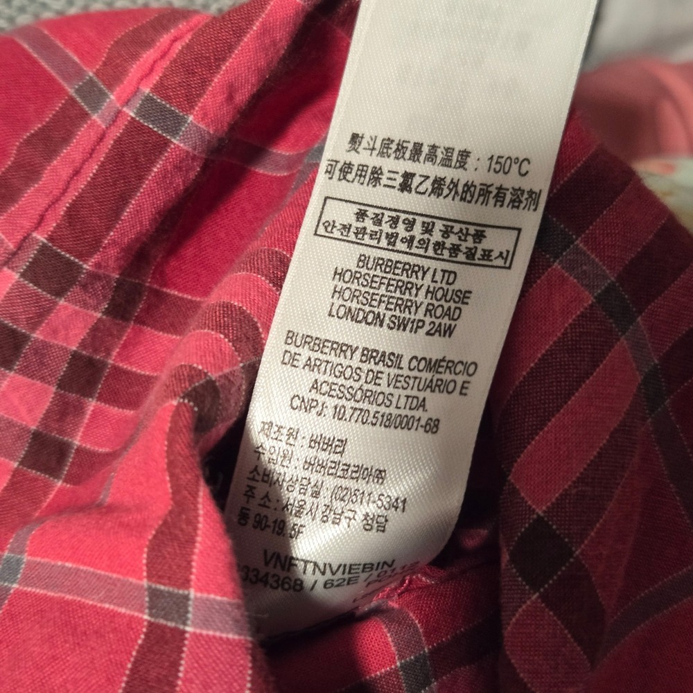Burberry Children's Pink Plaid 6M Baby Girl Dress Long Sleeve Buttons Back‎ - Picture 7 of 7